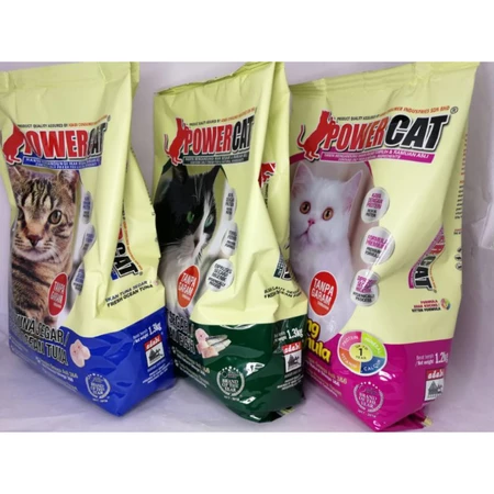 Power Cat 1.3kg Dry Cat Food /Ikan Laut /Tuna /Ayam/Kitten(Original Pack)